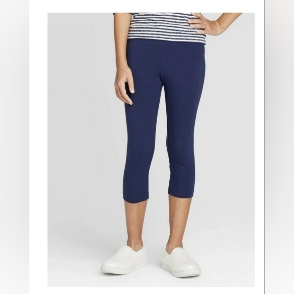 Cat & Jack Girls Capri Leggings Navy Blue Size XL 14-16